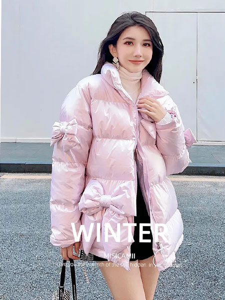 Misi,Camii女装品牌2021秋冬蝴蝶结少女心棉服