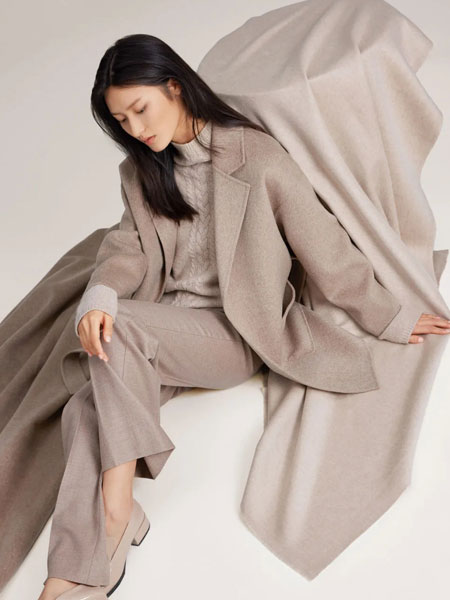 米茜爾女裝品牌2021秋冬中長款時尚羊毛外套