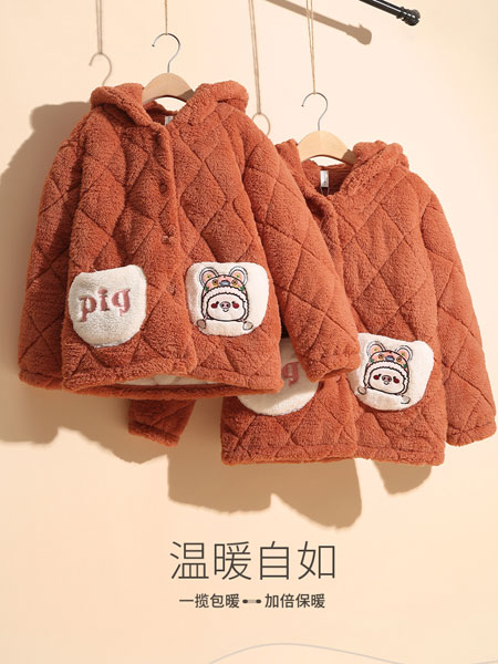 芬騰內(nèi)衣品牌2021秋冬連帽刺繡小熊家居服