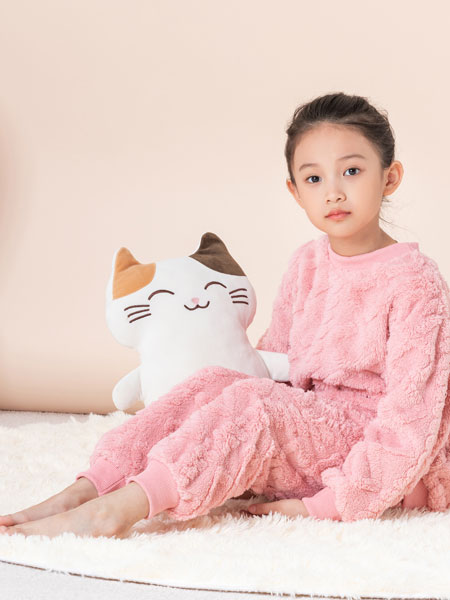 紫色花语内衣品牌2021秋冬童装羊毛舒适保暖家居服