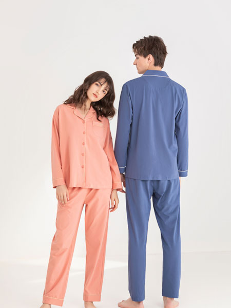 紫色花语内衣品牌2021冬季纯棉舒适情侣家居服