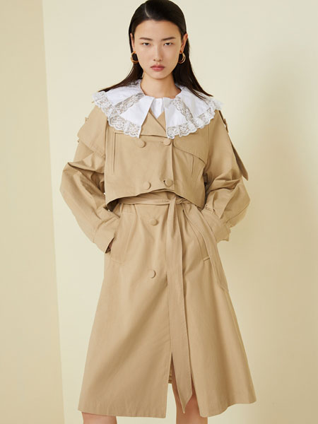 奥伦提女装品牌2021冬季系腰带韩版长款风衣