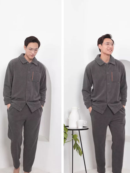 欧林雅内衣品牌2021冬季灰色柔软舒适家居服
