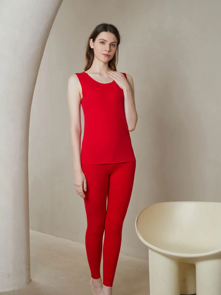 博尼内衣品牌2021冬季红色本命年无袖保暖马甲