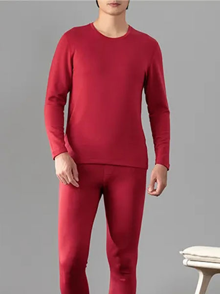 皇家丽美内衣品牌2021冬季红色简单保暖打底衣