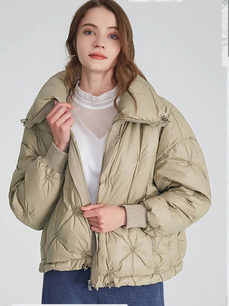 奥菲欧女装品牌2021冬季立领短款保暖羽绒服