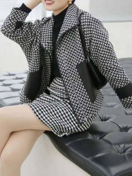 雷迪尔恒女装品牌2021冬季韩版格纹套装裙