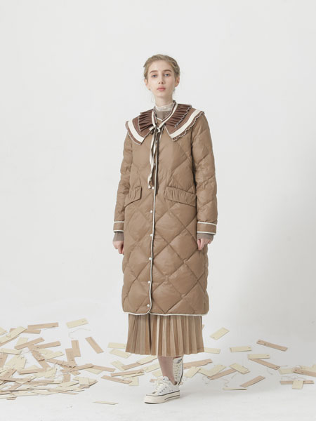 庄玛女装品牌2021冬季复古长款轻薄保暖羽绒服