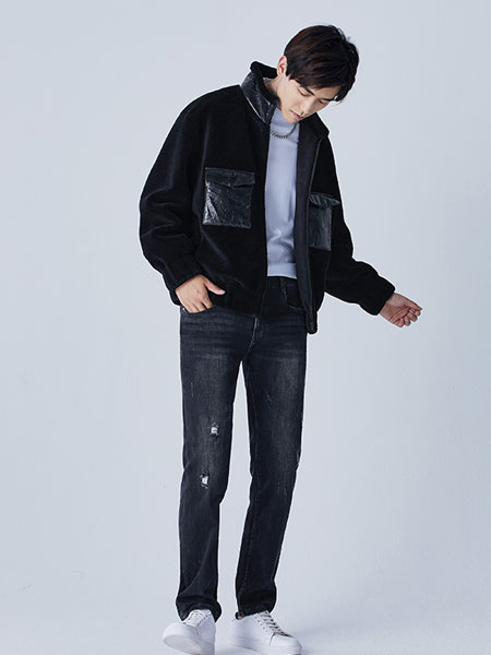 巴鲁特男装品牌2021冬季潮流短款立领外套