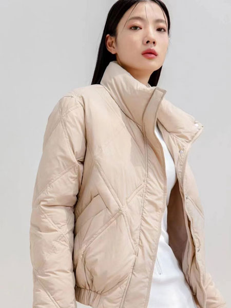 歌米裳女装品牌2021冬季立领韩版时髦羽绒服