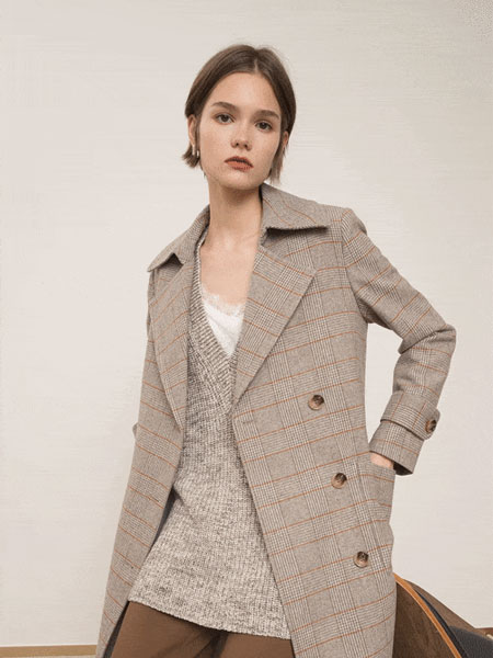 CARBAMMI卡邦尼女裝品牌2021冬季格紋經典外套