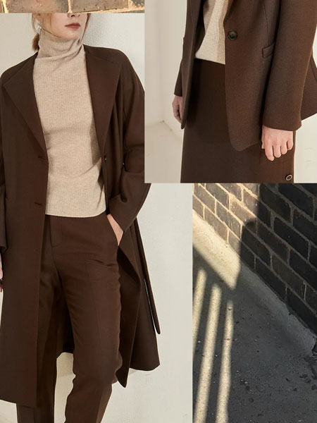 CARBAMMI卡邦尼女装品牌2021冬季中长款气质羊毛大衣