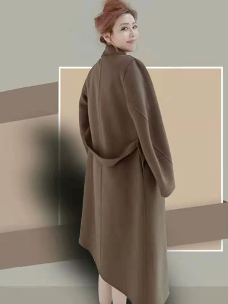 天施丽女装品牌2021冬季长款韩版呢子大衣