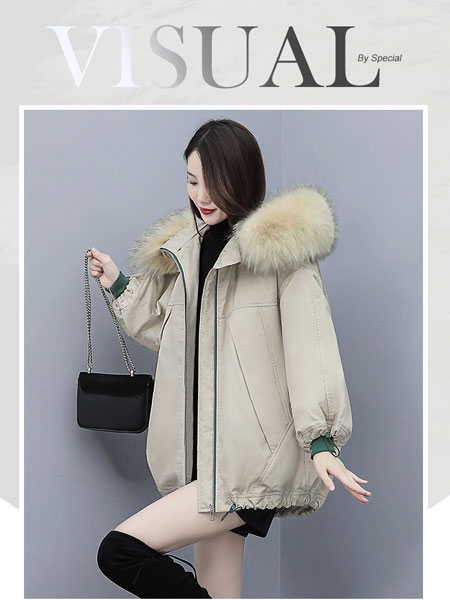 丝柏舍女装品牌2021冬季毛领气质外套