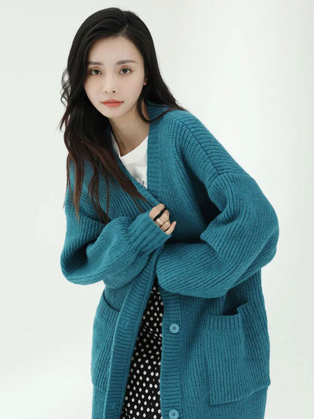 joy speaker桔尚女装品牌2021冬季韩版针织开衫