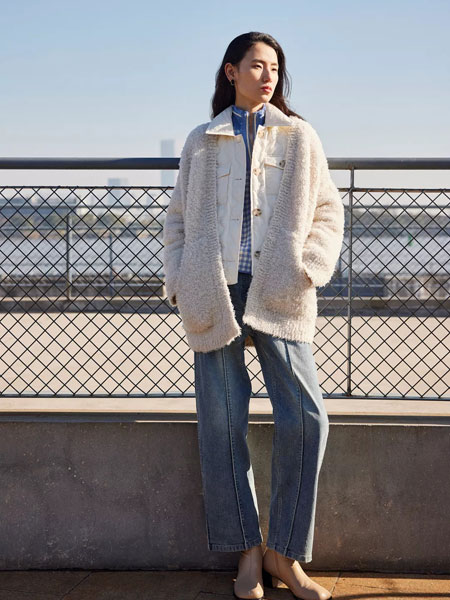 玛丝菲尔女装品牌2021冬季柔软羊毛针织开衫