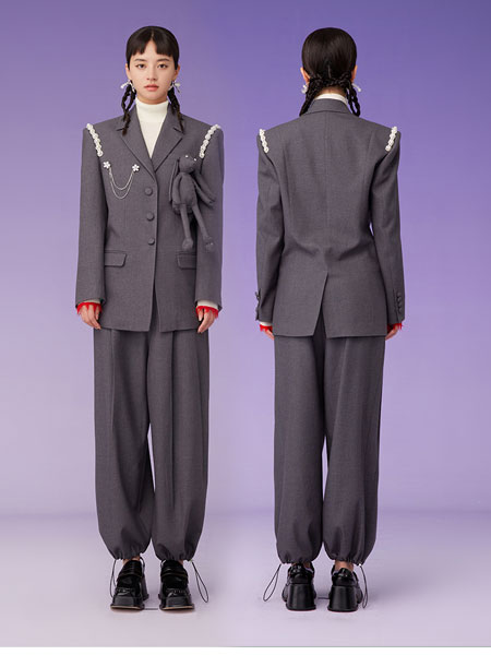 密扇女装品牌2021冬季通勤韩系西服套装