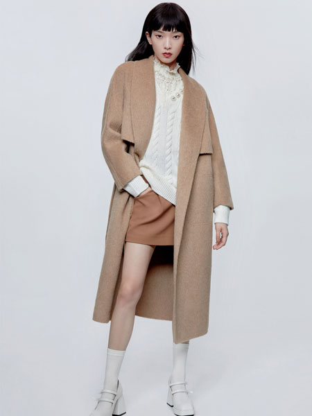DoubleLove女装品牌2021冬季长款韩版呢子大衣