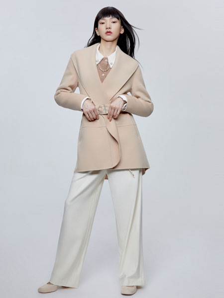DoubleLove女装品牌2021冬季简约气质宽松西服外套