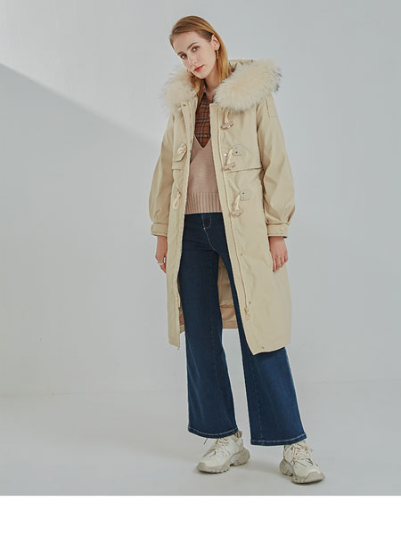 欧珂OLDCOLOUR女装品牌2021冬季长款韩版外套
