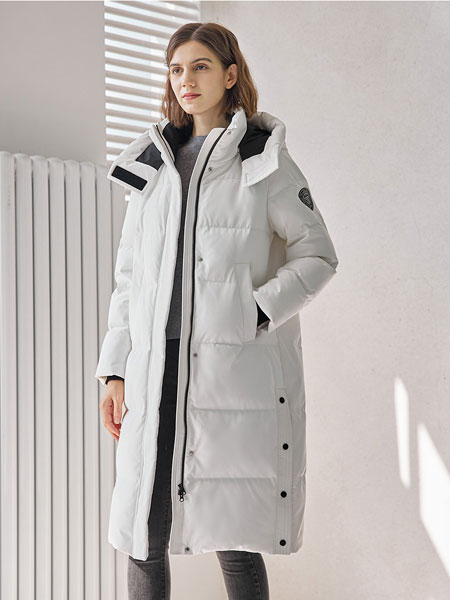 坦博尔女装品牌2021冬季中长款保暖挡风羽绒服