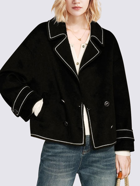 玛依尔女装品牌2021冬季短款气质外套
