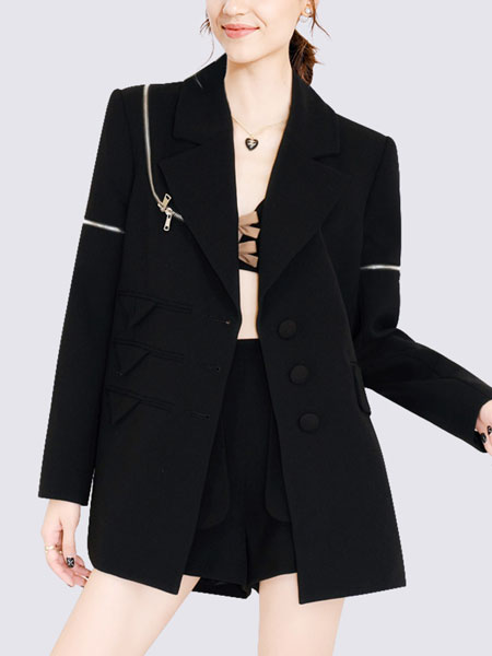 玛依尔女装品牌2021冬季纯色时尚舒适外套