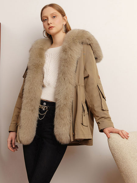摩萨克女装品牌2021冬季毛领保暖外套