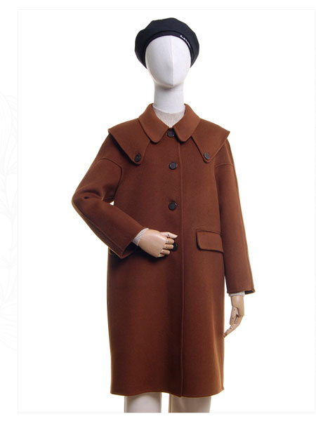 邦珈女装品牌2021冬季中长款韩版呢子大衣
