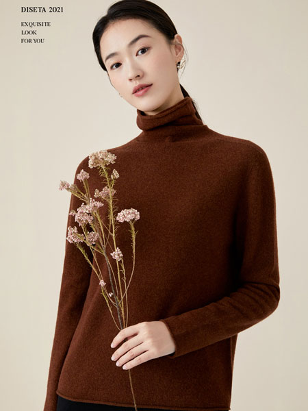 玳莎女装品牌2021冬季高领柔软毛衣