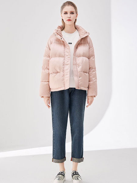 DKNY唐可娜儿女装品牌2021冬季立领时尚羽绒服