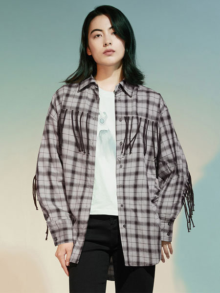未知未觉女装品牌2021冬季格子宽松韩版衬衫