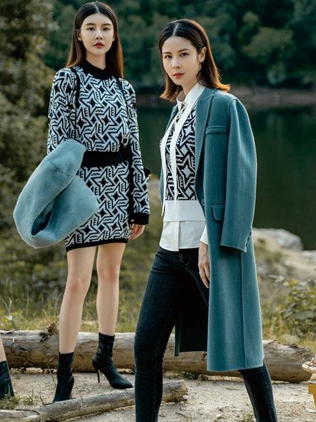 3ffusive女装品牌2021冬季时尚气质针织套装