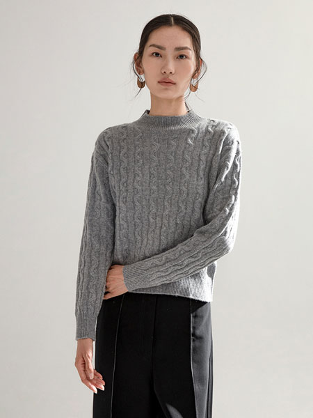 PHILOSOFIE菲洛索菲女装品牌2022春季半高领气质短款毛衣