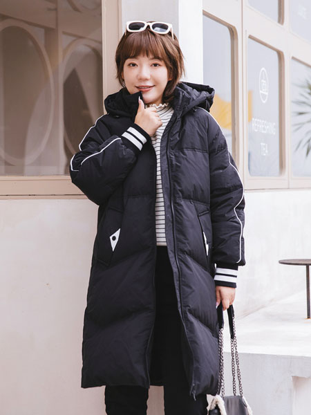 msshe女装品牌2021冬季保暖时尚中长款羽绒服