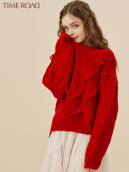 汤米诺女装品牌2021冬季甜美短款柔软毛衣