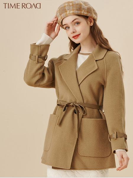 汤米诺女装品牌2021冬季系腰带韩版大衣