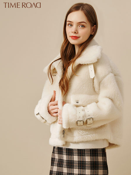汤米诺女装品牌2021冬季时尚羊羔毛外套