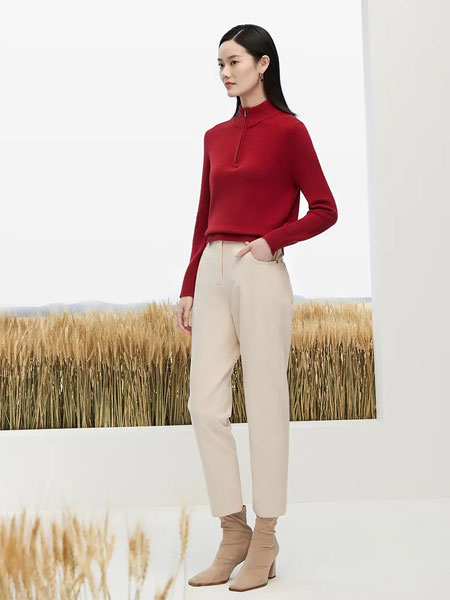 雅迪斯女装品牌2022春季高领时尚羊毛毛衫