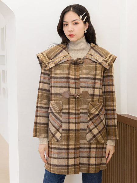 芭依璐女装品牌2021冬季韩版中长款呢子大衣
