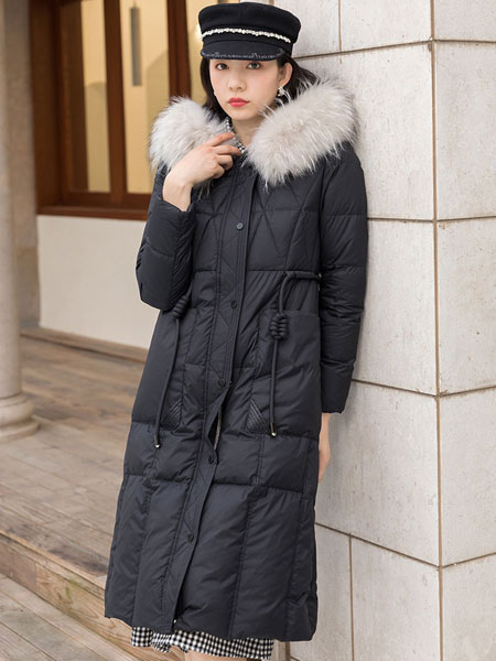 芭依璐女装品牌2021冬季毛领气质舒适羽绒服