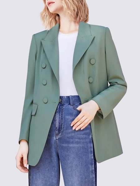 玛依尔女装品牌2022春季小翻领气质西服外套