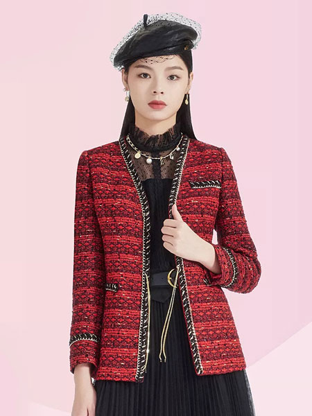 珞娜女装品牌2022春季短款舒适小香风外套