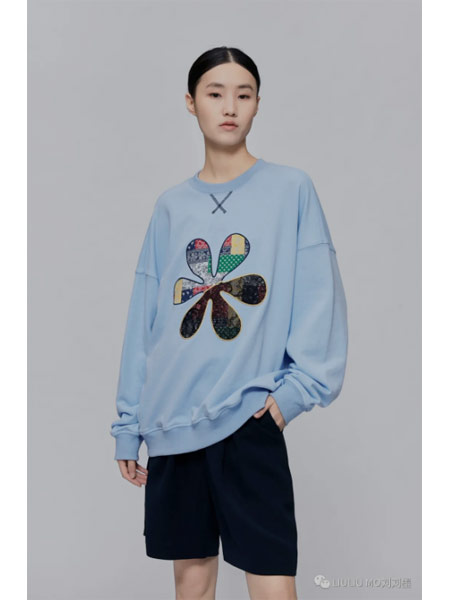 LIULIU MO刘刘墨女装品牌2022春夏蓝色休闲套装