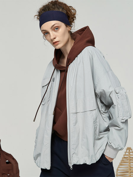 容子木女装品牌2022春夏灰色日系快时尚休闲通勤风街头范百搭OVERSIZE外套