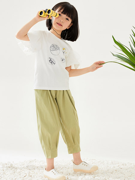 加比瑞童装品牌2022春夏原创日系复古潮童女童休闲舒适薄款九分裤中大童儿童裤子