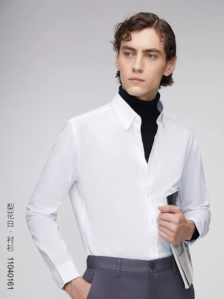 G2000男装品牌2022春夏白色纯色简约学院日系清新个性港风潮流户外服装长袖衬衫上衣