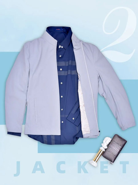 艾法利男装品牌2022夏季灰蓝色复古风清新个性欧美休闲百搭原宿纯色简约时尚长袖夹克外套