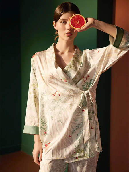 皇家丽美内衣品牌2022春夏中国风复古风印花绿色气质款网红爆款小清新时尚家居服睡衣