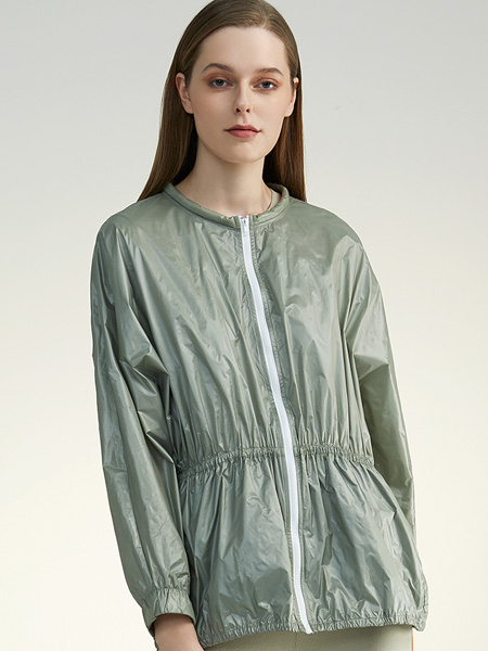 海兰丝女装品牌2022春夏绿色速干潮流个性户外服装防晒衣外套